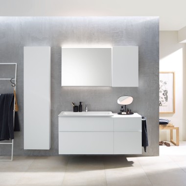 Geberit iCon lavabo en combinaison avec des meubles blancs