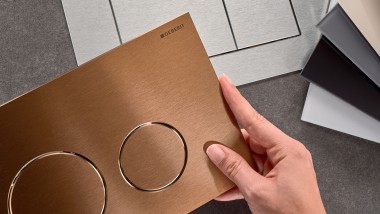 Plaques de commande Geberit Sigma40 avec différentes surfaces et formes de touches Plaques de commande Geberit Sigma40 avec différentes surfaces et formes de touches
