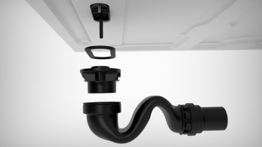 Siphon minimaliste pour le receveur de douche Geberit Sestra