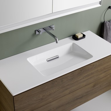 Lavabo pour meuble Geberit ONE avec espace de rangement latéral