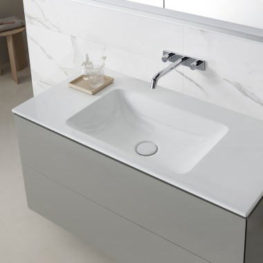 Lavabo pour meuble Geberit avec espace de rangement généreux