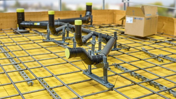 Geberit PE-aansluitleiding in beton Geberit PE-aansluitleiding in beton