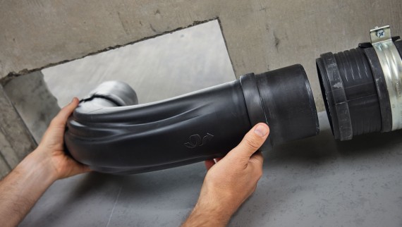 Ruimtebesparende afvoerleiding Geberit Silent-Pro SuperTube Ruimtebesparende afvoerleiding Geberit Silent-Pro SuperTube