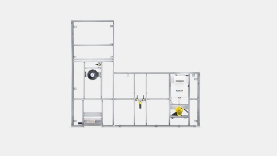Parois d'installation Geberit GIS pour espace lavabo, WC et douche