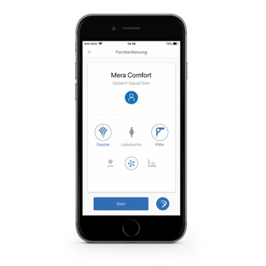 L'application Geberit Home App pour la réglage du WC-douche Geberit AquaClean