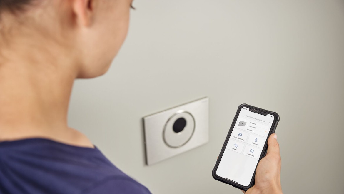 Instellingen van de wc-sturing via de Geberit Control app