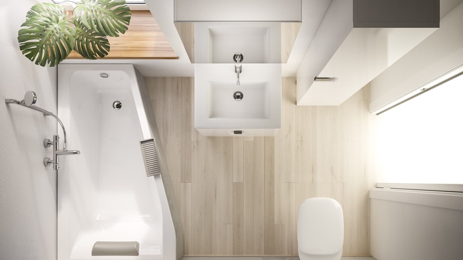 Badkamer met kleine plattegrond Badkamer met kleine plattegrond