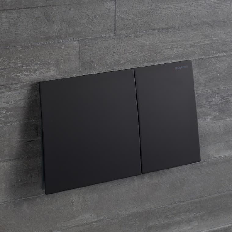 Sigma70 bedieningsplaat in zwart mat (© Geberit) Sigma70 bedieningsplaat in zwart mat (© Geberit)