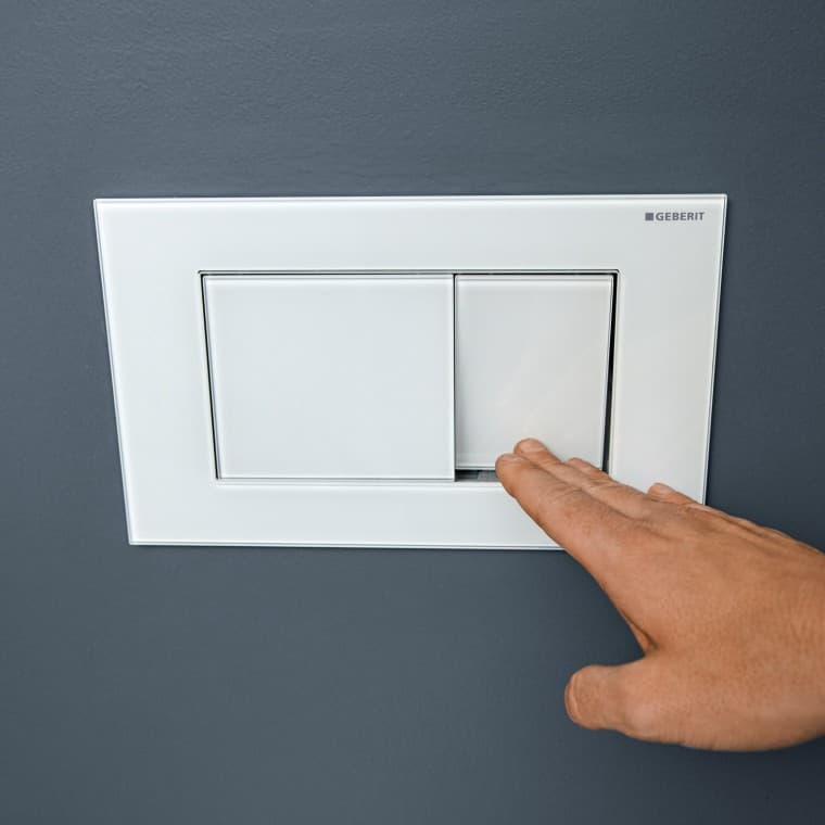 Sigma40 bedieingsplaat met vierkante drukknoppen in het mat wit Sigma40 bedieingsplaat met vierkante drukknoppen in het mat wit