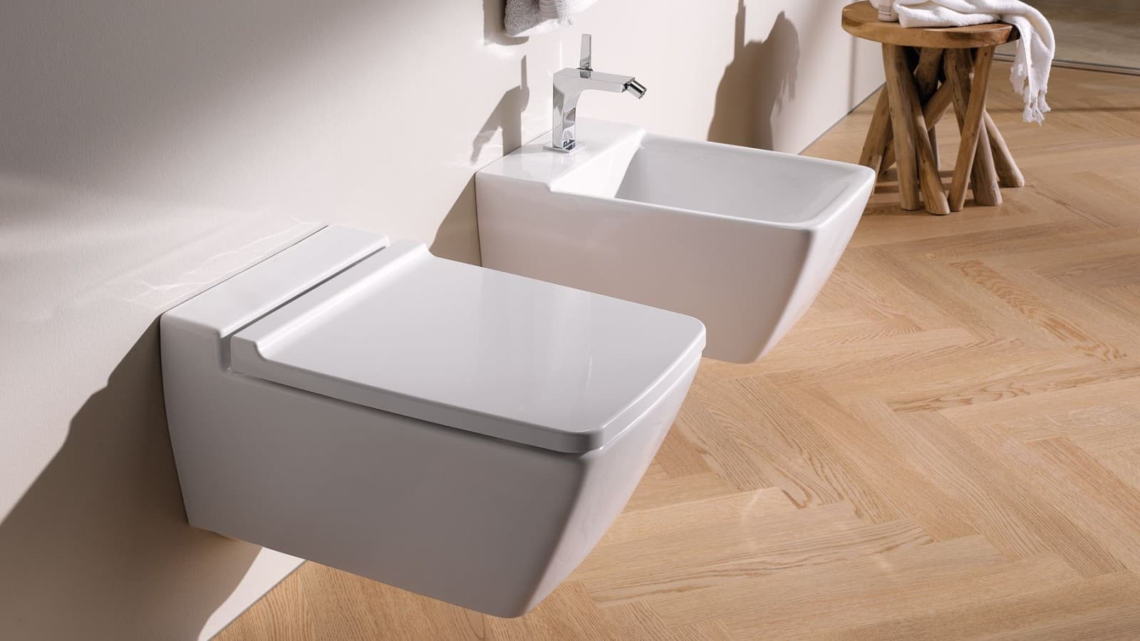 Geberit Xeno²-badkamerserie met WC en bidet zonder overloop, met clou Geberit Xeno²-badkamerserie met WC en bidet zonder overloop, met clou
