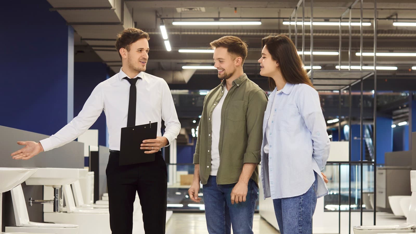 Customers getting advice from a specialist partner Customers getting advice from a specialist partner