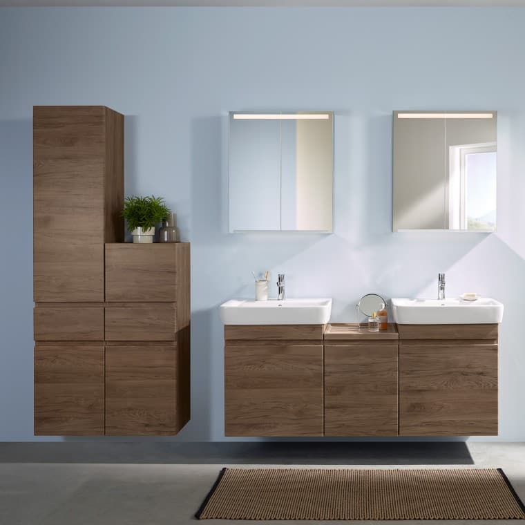 Geberit Renova Plan badkamer met wc, bidet, wastafel en meubilair Geberit Renova Plan badkamer met wc, bidet, wastafel en meubilair