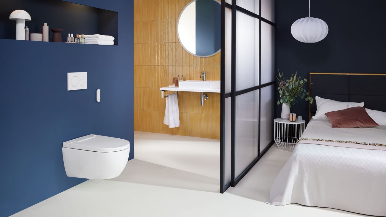 Geberit AquaClean Alba douche-wc met Sigma20 bedieningsplaat Geberit AquaClean Alba douche-wc met Sigma20 bedieningsplaat