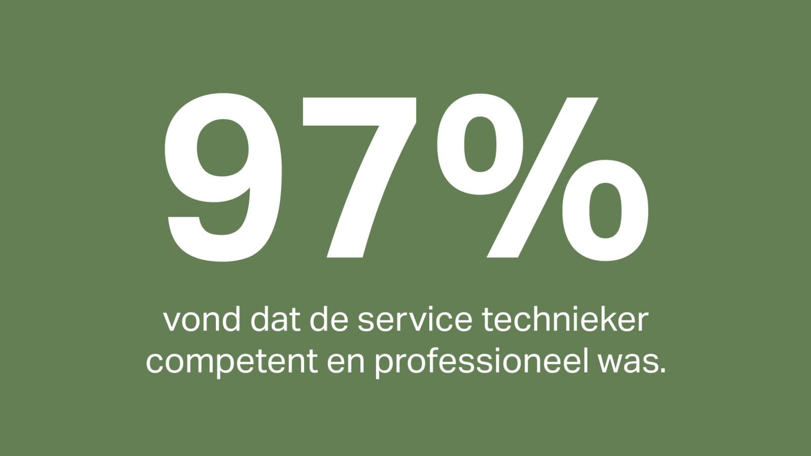 97% tevredenheid voor de tehcnieker 97% tevredenheid voor de tehcnieker