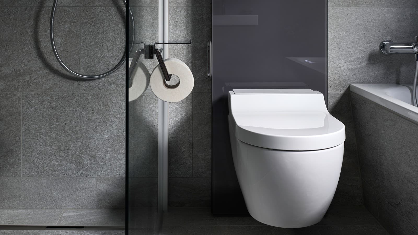 De sanitaire module Geberit Monolith met douche-wc Geberit AquaClean Tuma De sanitaire module Geberit Monolith met douche-wc Geberit AquaClean Tuma
