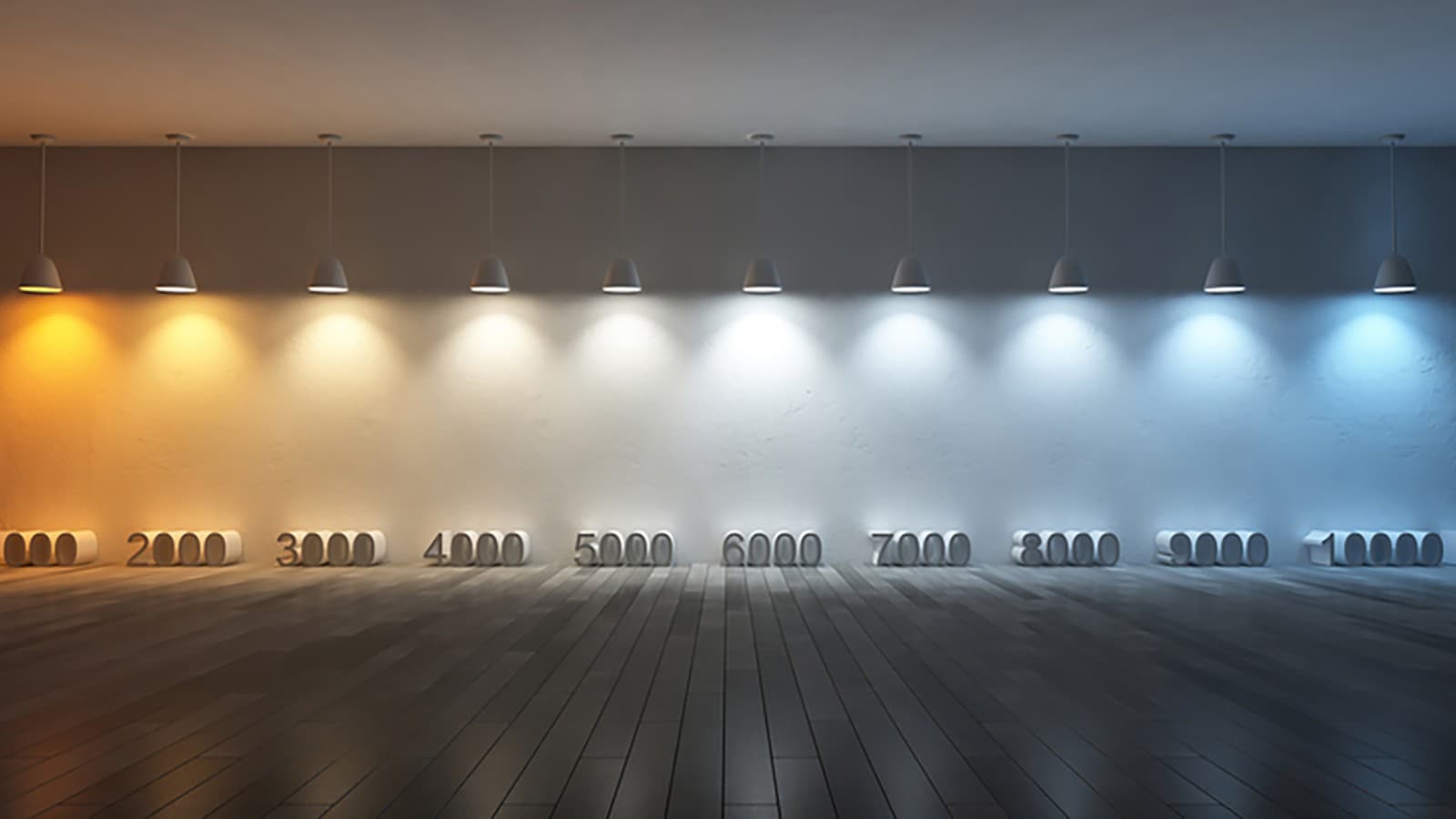 Afbeelding van kleurtemperatuur met verschillende kelvinwaarden (© iStock.com/SuriyaKK) Afbeelding van kleurtemperatuur met verschillende kelvinwaarden (© iStock.com/SuriyaKK)