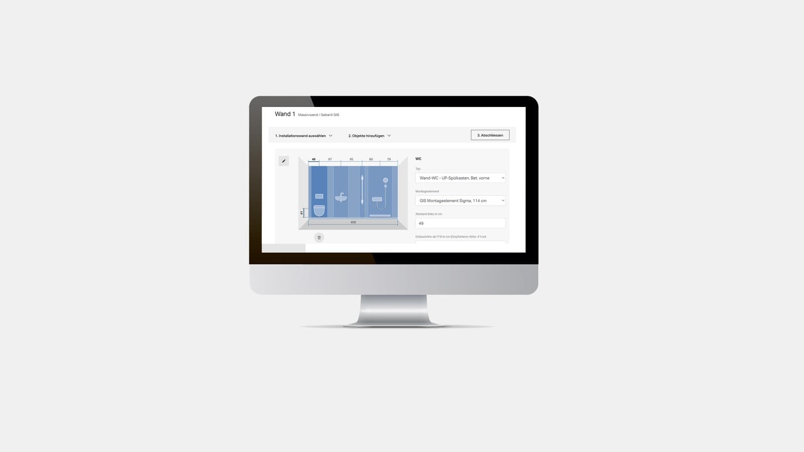 Geberit GIS Duofix calculator Geberit GIS Duofix calculator