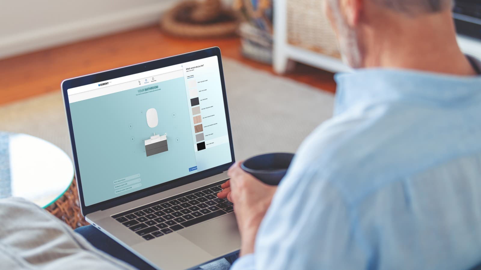 Kies spiegels, badkamermeubilair en onderkasten in de Geberit Product Finder