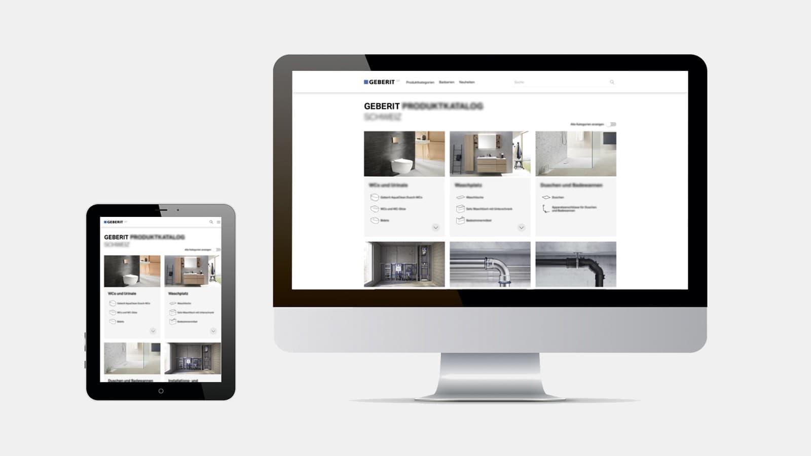 Screenshot Geberit productcatalogus Screenshot Geberit productcatalogus