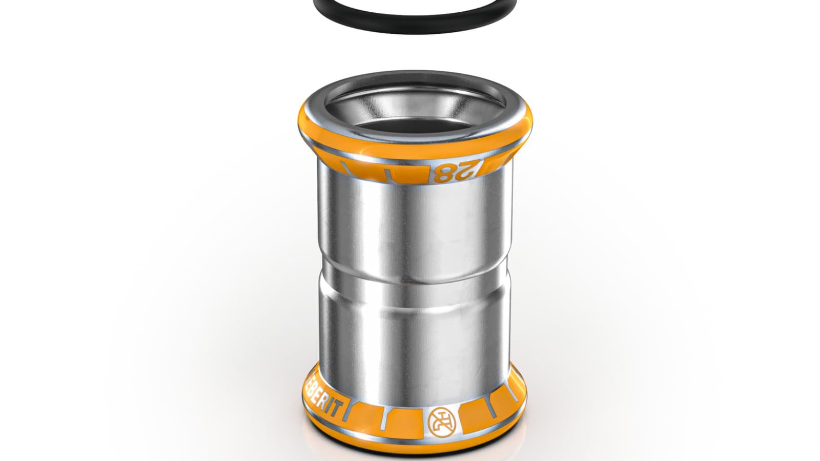 Geberit Mapress Therm-fitting met oranje persindicator Geberit Mapress Therm-fitting met oranje persindicator